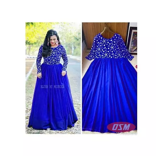 Elegant Georgette Embroidered Women Gowns