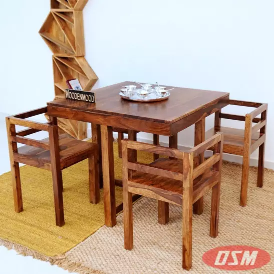 Solid Wood Sheesham Compact Four Seater Dining Table