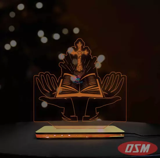 3D ACRYLIC MULTICOLORED LED TABLE JESUS LAMP