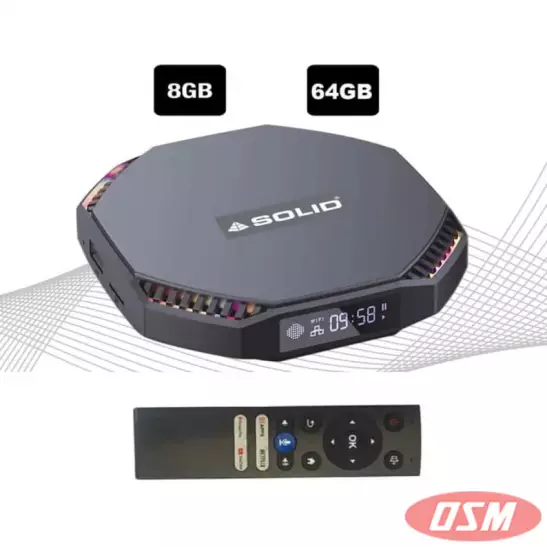 SOLID 1095 8GB RAM 64GB ROM Gaming Android TV Box With RGB Light