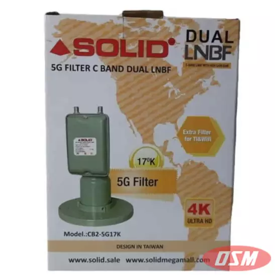 SOLID 5G FILTER 17K 65dB C-BAND DUAL OUT LNBF