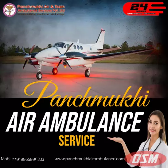 Pick Panchmukhi Air Ambulance Services In Raipur With Medical