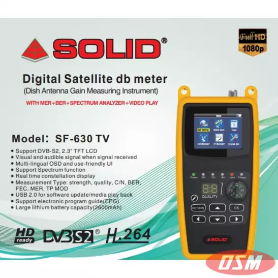 Solid SF-630 TV Digital Satellite DB Meter