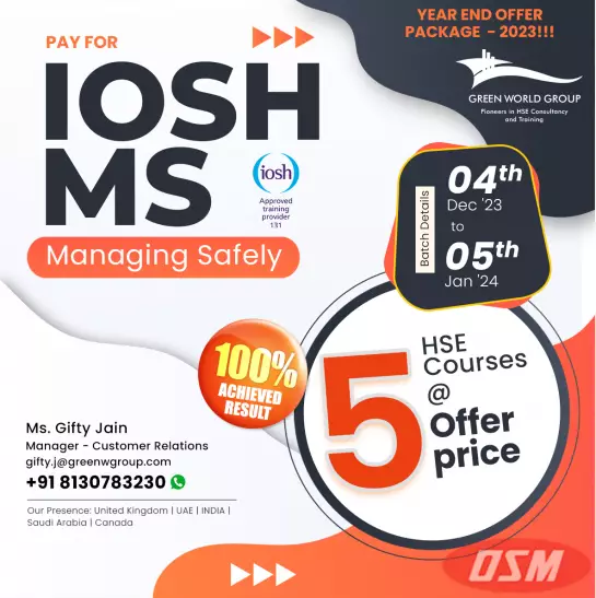 Learn IOSH MS With Five HSE Course At Offer Price