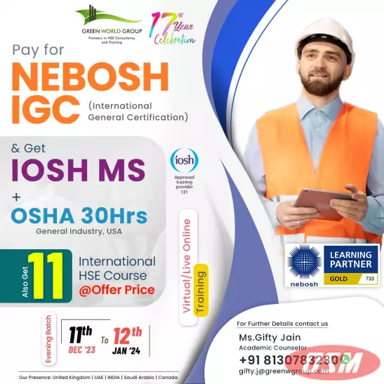 Best Offers On NEBOSH IGC Training In Punjab