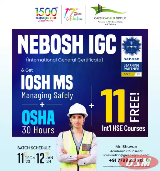 Get Attractive Offers On NEBOSH IGC Training In  Hyderabad!
