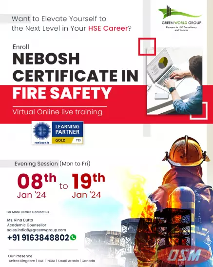 NEBOSH Certificate In Fire Safety  Training In Kolkata