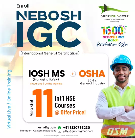 Best NEBOSH IGC Course Training In  NEW Delhi