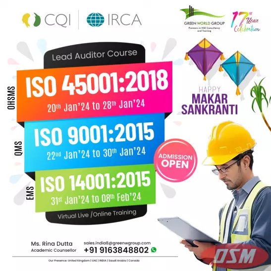 ISO 9001:2015 IRCA/CQI Lead Auditor Course In Kolkata!