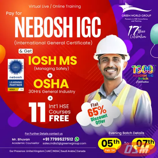 Boost Your Career Safety Credentials With Our NEBOSH IGC Course!