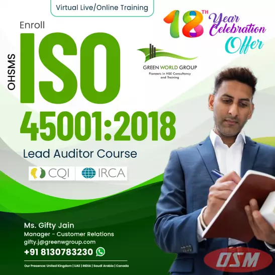 ISO 45001:2018 IRCA Lead Auditor Course In Punjab