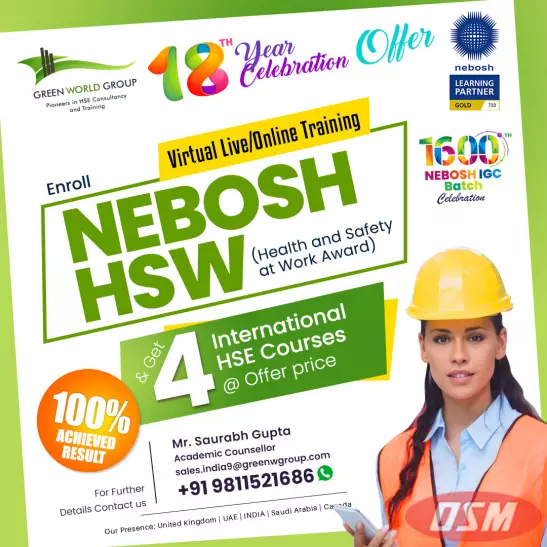 Nebosh HSW Health And Safety At Work In Delhi!