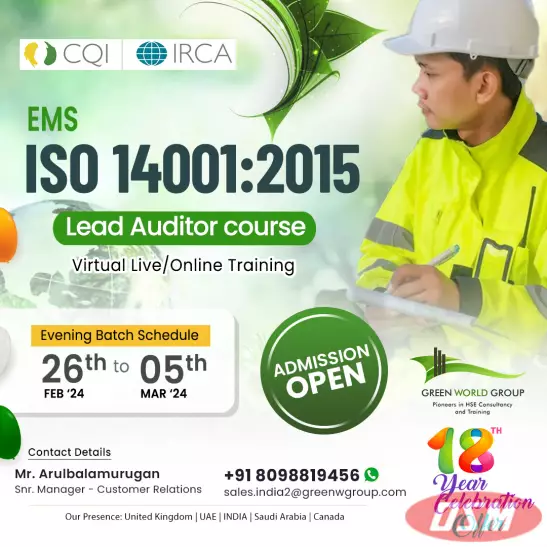 ISO 14001:2015 EMS Course Chennai