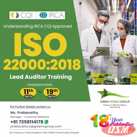 ISO 22000:2018 Food Safety Course