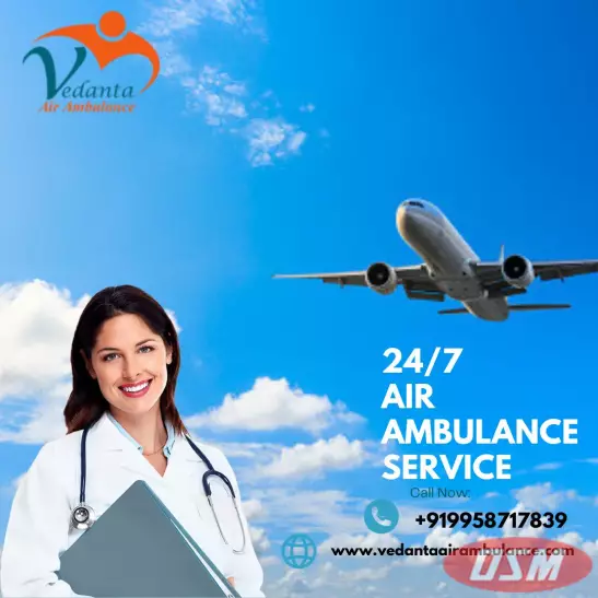 Vedanta Air Ambulance Service In Mumbai With Medical Equipment