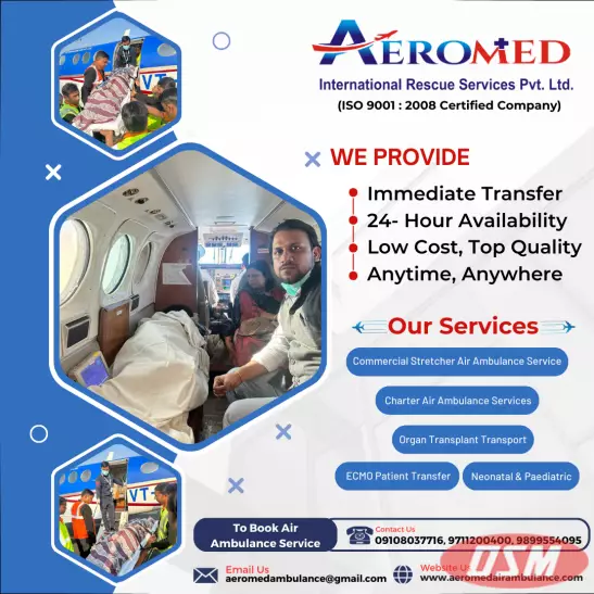 Aeromed Air Ambulance Service In Delhi