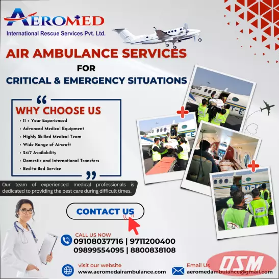 Aeromed Air Ambulance Service In Bangalore