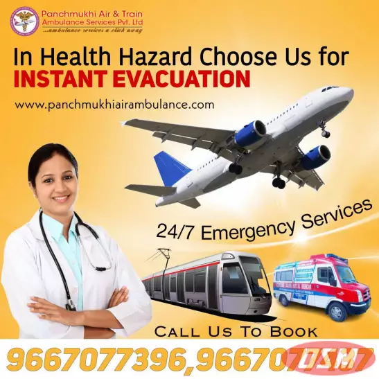 Hire ICU-Supported Panchmukhi Air Ambulance Services In Delhi