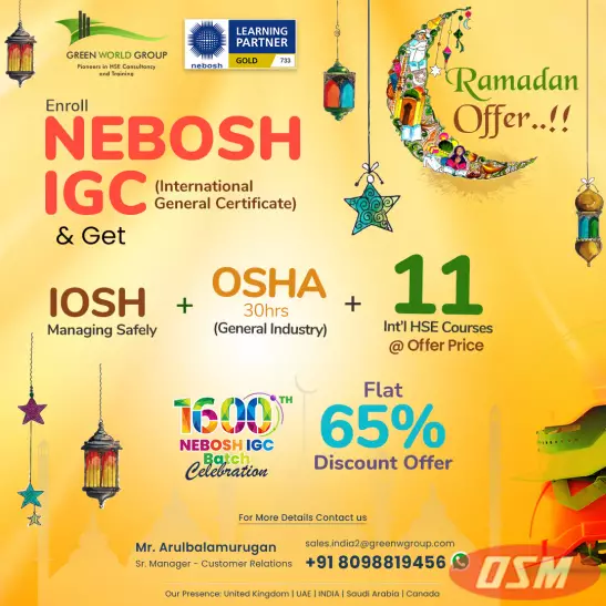 Ramadan Special Offer On NEBOSH IGC Course!