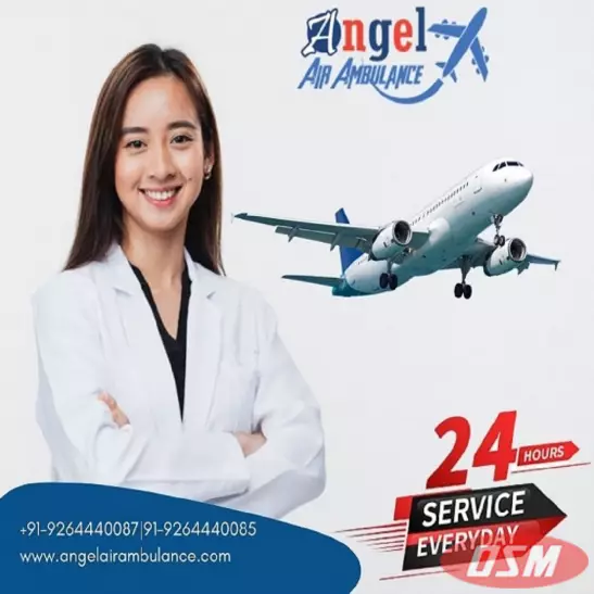 Book Angel Air Ambulance Service In Delhi With Hi-tech Medical Tool
