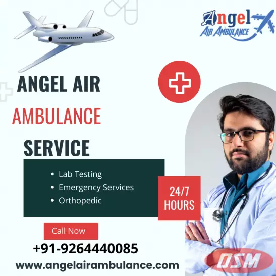 Angel Air Ambulance In Indore With A Life-Saving Remedial Facility