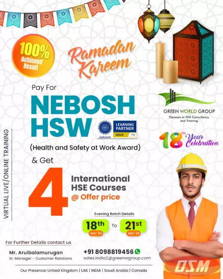 NEBOSH HSW Certification In Chennai!