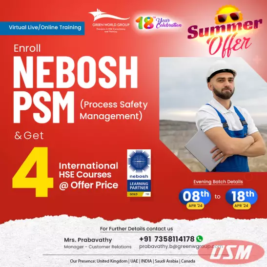 Learn NEBOSH PSM And GET 4 HSE Course
