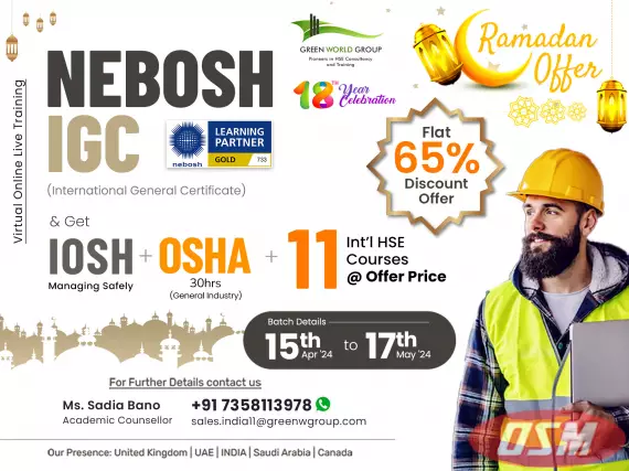 Celebrate Ramadan With Our Exclusive Offer On NEBOSH IGC!