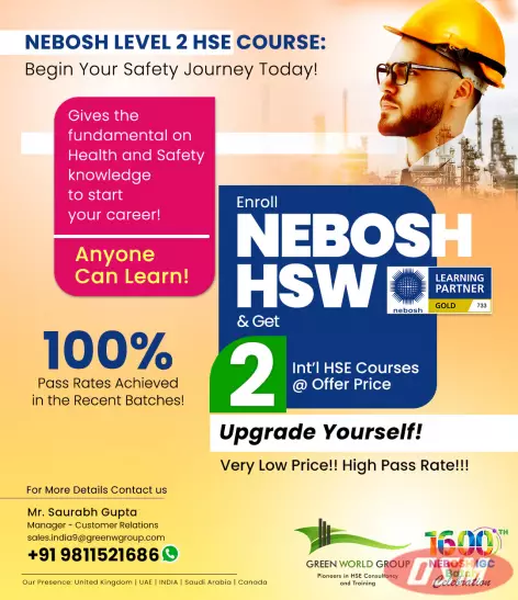 NEBOSH Health And Safety At Work (HSW) Course In Delhi
