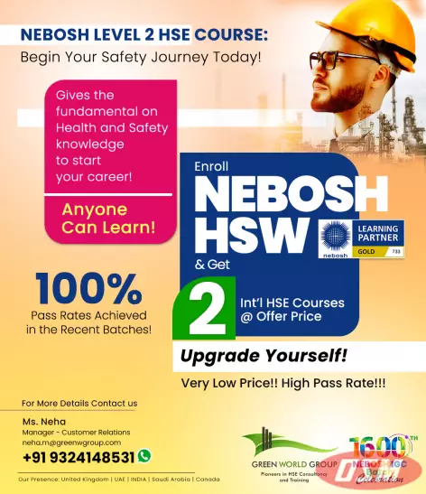 Enhance Your Safety Expertise With NEBOSH HSW Certification!