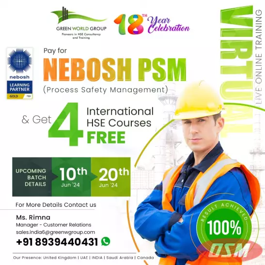 Accelerate Your Safety Career: Enroll In NEBOSH PSM Today!