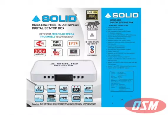 SOLID HDS2-6363 New HD MPEG-4 DVB-S2 Set-Top Box With PVR