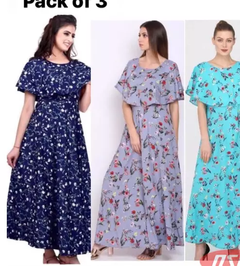 Maxi Dress For Women Combo (Pack Of 3)
