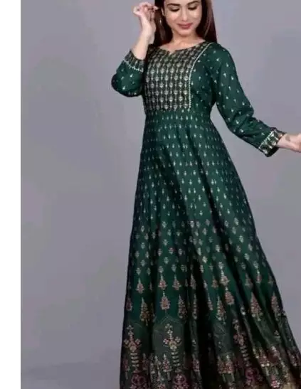 New Long Gown Printed Beautiful